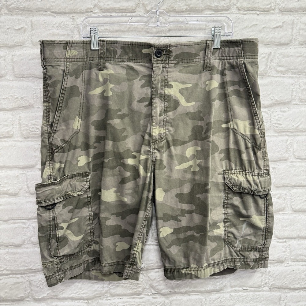 LEE Extreme Motion Cargo Shorts Mens 38 Camouflage Performance Series Green Camo